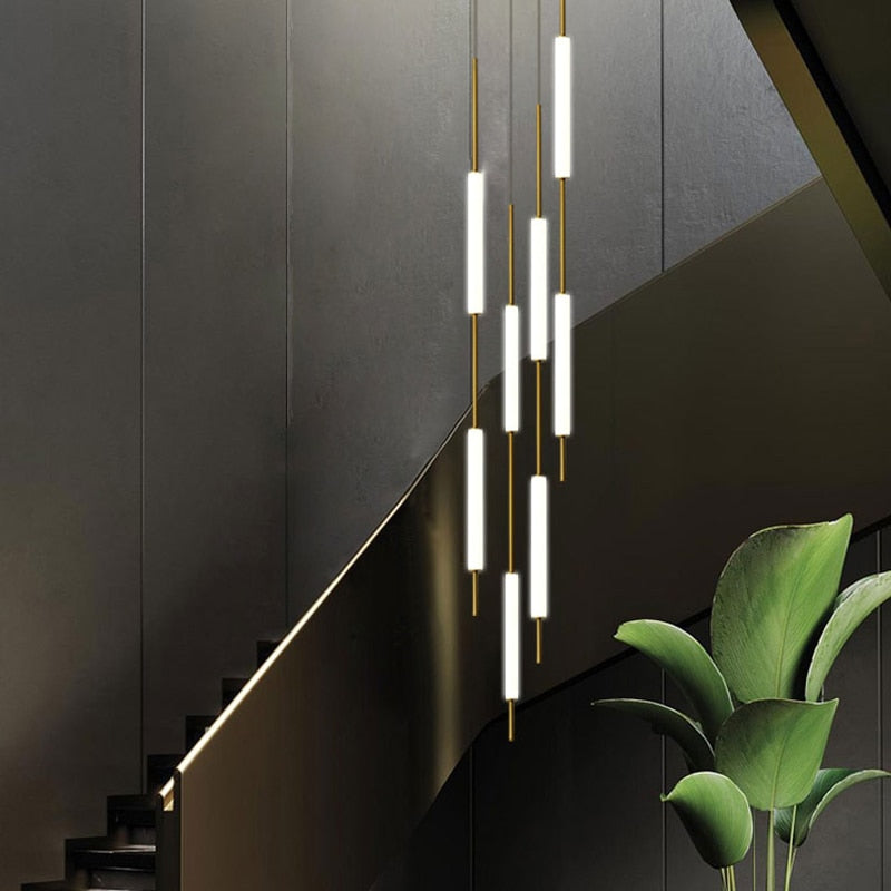 ChandeliersDecor.com-Staircase Chandelier-Long Tubes Chandelier – Illuminate Your Space with Style