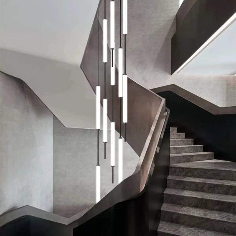 ChandeliersDecor.com-Staircase Chandelier-Long Tubes Chandelier – Illuminate Your Space with Style