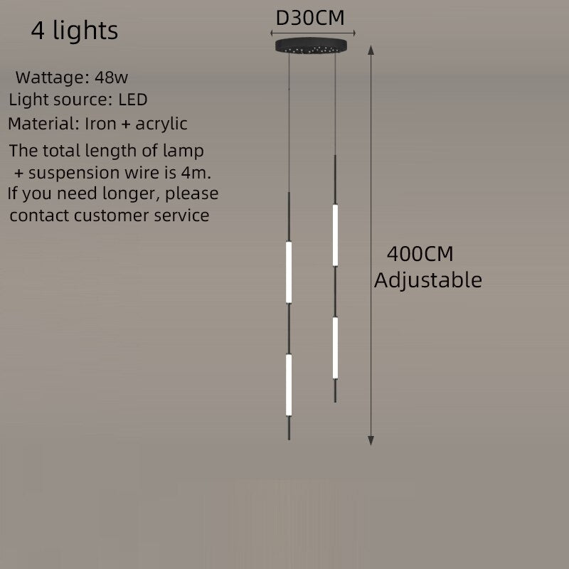 ChandeliersDecor.com-Staircase Chandelier-Long Tubes Chandelier – Illuminate Your Space with Style