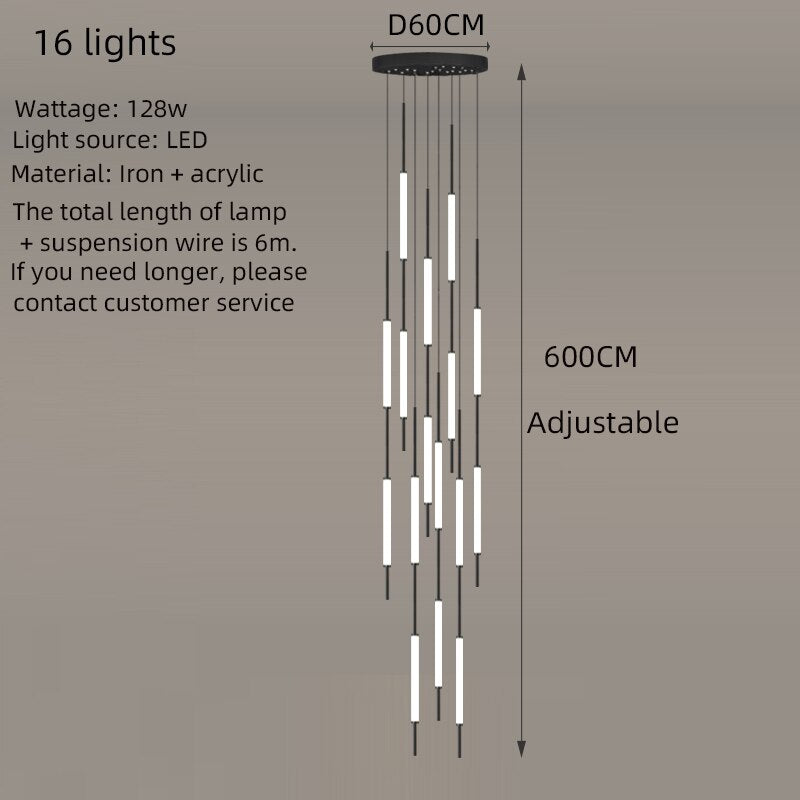 ChandeliersDecor.com-Staircase Chandelier-Long Tubes Chandelier – Illuminate Your Space with Style