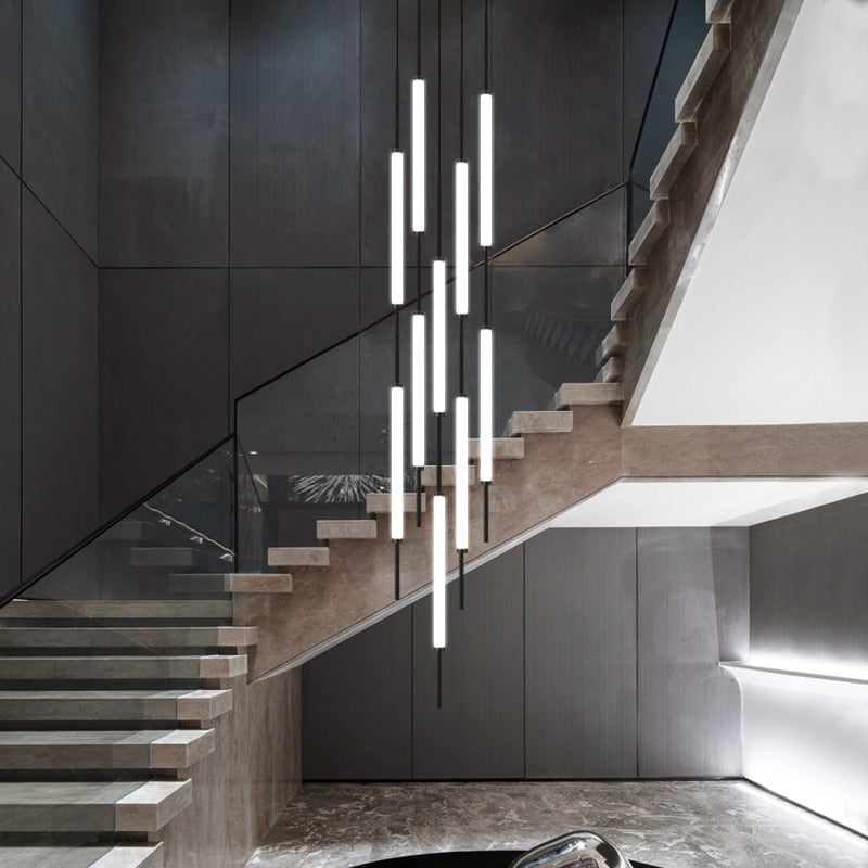 ChandeliersDecor.com-Staircase Chandelier-Long Tubes Chandelier – Illuminate Your Space with Style