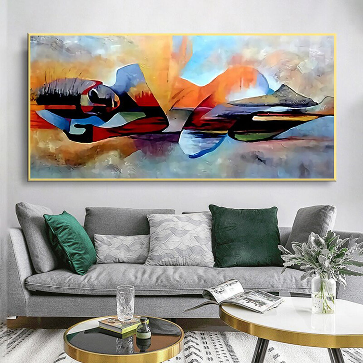 ChandeliersDecor.com-Wall Posters-Lord Buddha Abstract Canvas Wall Art