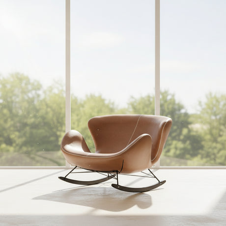 ChandeliersDecor.com-Recliners-Lounge Rocking Chair - Leather Rocking Chair