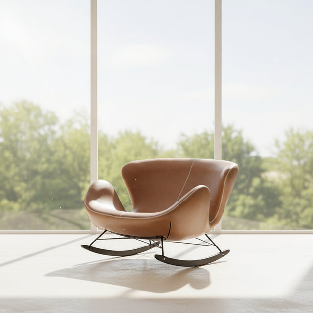 ChandeliersDecor.com-Recliners-Lounge Rocking Chair - Leather Rocking Chair