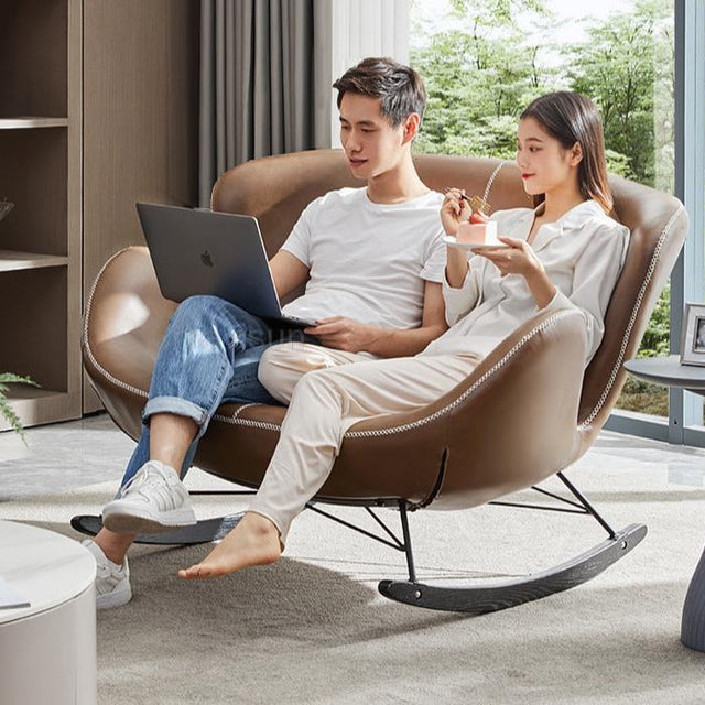 ChandeliersDecor.com-Recliners-Lounge Rocking Chair - Leather Rocking Chair
