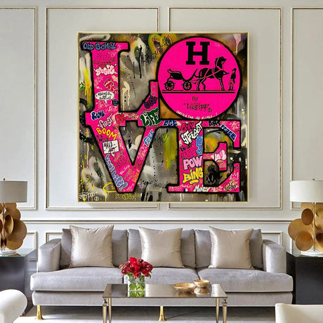 ChandeliersDecor.com-Wall Posters-Love Graffiti Art Print Expressive Street Art Decor