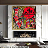 ChandeliersDecor.com-Wall Posters-Love Graffiti Art Print: Vibrant Modern Street Art Decor