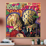 ChandeliersDecor.com-Wall Posters-Lovers Kiss Canvas Wall Art: Captivating Masterpiece