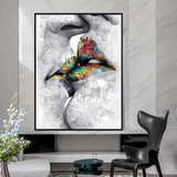 ChandeliersDecor.com-Wall Posters-Lovers Kiss Wall Art: Exquisite Decor for Passionate Souls