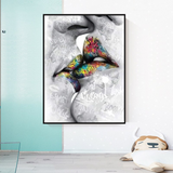 ChandeliersDecor.com-Wall Posters-Lovers Kiss Wall Art: Exquisite Decor for Passionate Souls