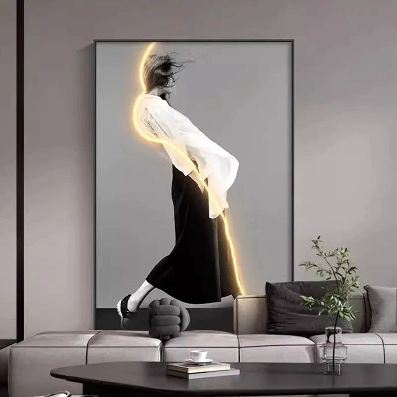 ChandeliersDecor.com-LED Wall Art-Luminous LED Girl Abstract Art Wall Lamp