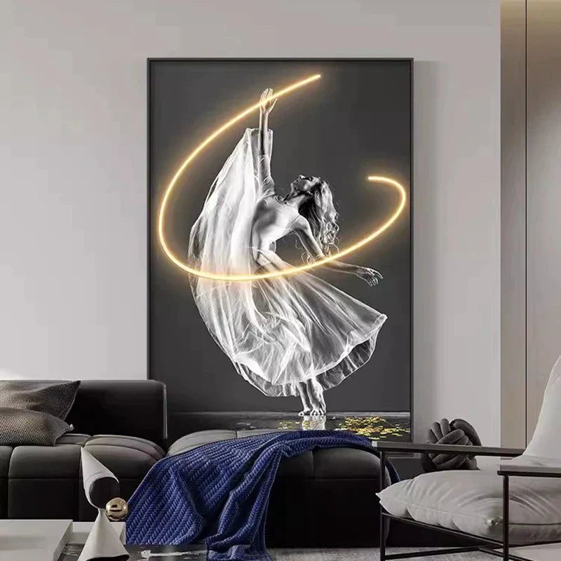ChandeliersDecor.com-LED Wall Art-Luminous LED Girl Abstract Art Wall Lamp