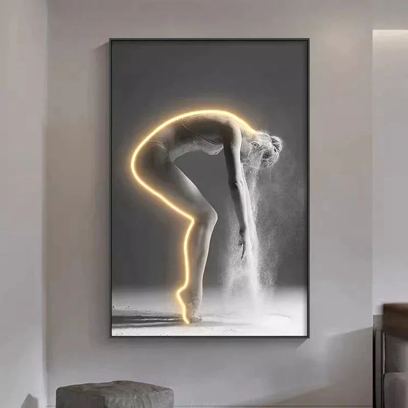 ChandeliersDecor.com-LED Wall Art-Luminous LED Girl Abstract Art Wall Lamp