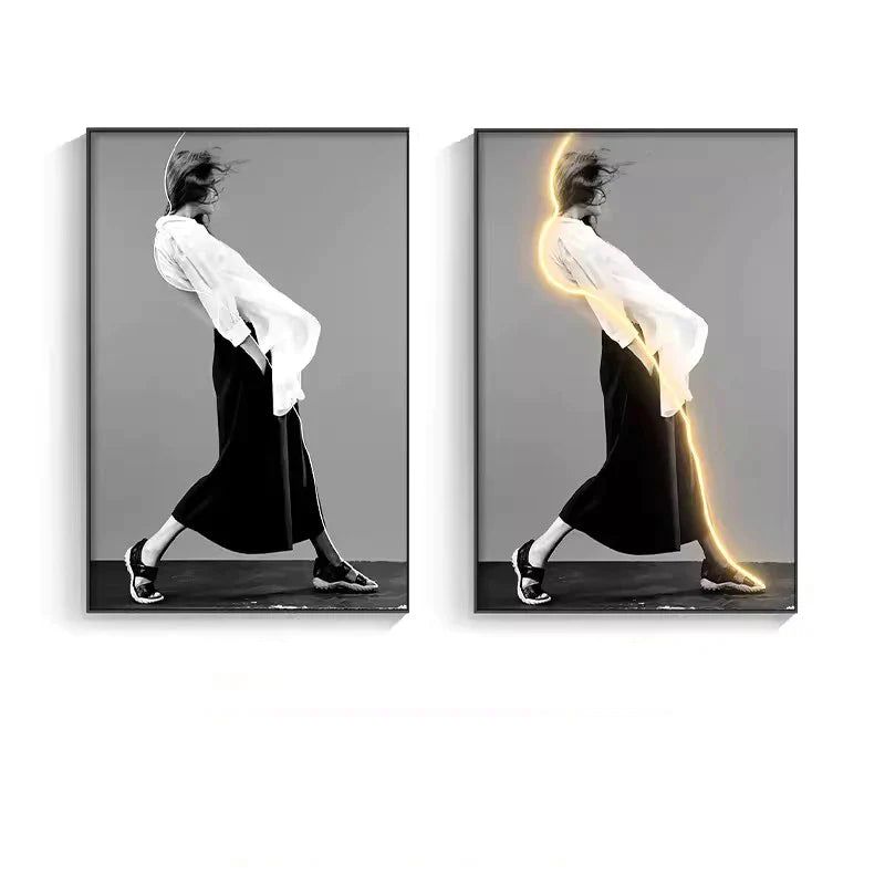 ChandeliersDecor.com-LED Wall Art-Luminous LED Girl Abstract Art Wall Lamp