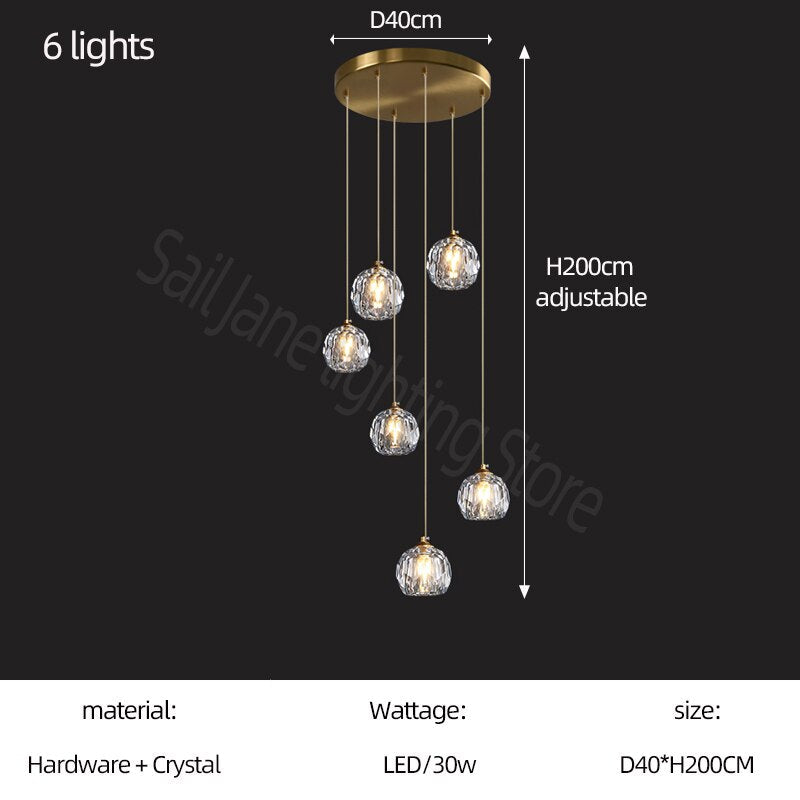 ChandeliersDecor.com-Staircase Chandelier-Luxury Crystal Stair Chandelier - Football Shape