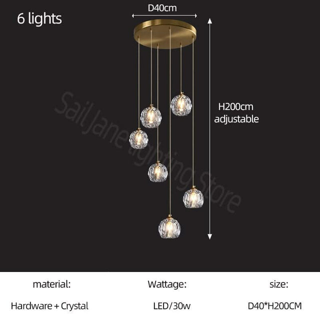 Luxury Crystal Stair Chandelier - Football Shape-ChandeliersDecor.com