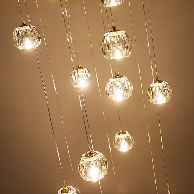 ChandeliersDecor.com-Staircase Chandelier-Luxury Crystal Stair Chandelier - Football Shape