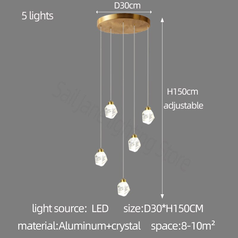 ChandeliersDecor.com-Staircase Chandelier-Luxury Crystal Staircase Chandelier with LED Lights