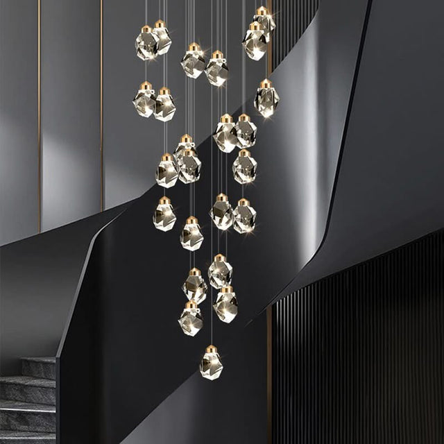 Luxury Crystal Staircase Chandelier with LED Lights-ChandeliersDecor.com