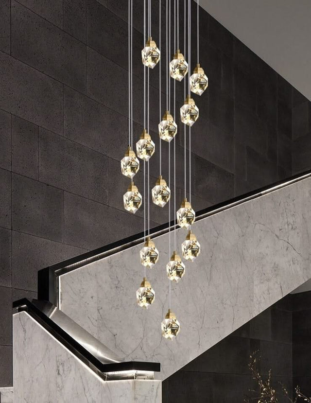 Luxury Crystal Staircase Chandelier with LED Lights-ChandeliersDecor.com