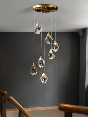ChandeliersDecor.com-Staircase Chandelier-Luxury Crystal Staircase Chandelier with LED Lights