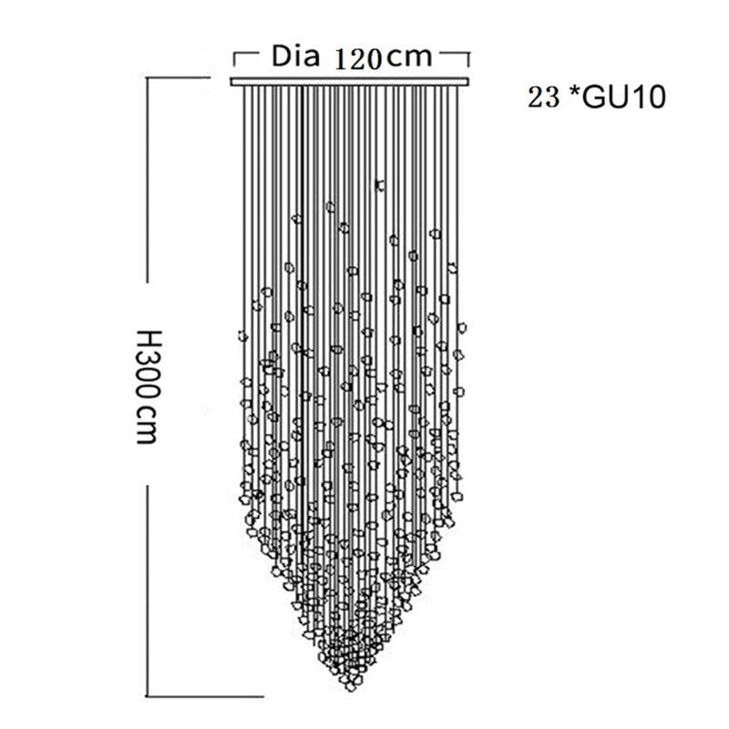 ChandeliersDecor.com-Staircase Chandelier-Luxury Crystal Stones LED Ceiling Chandelier