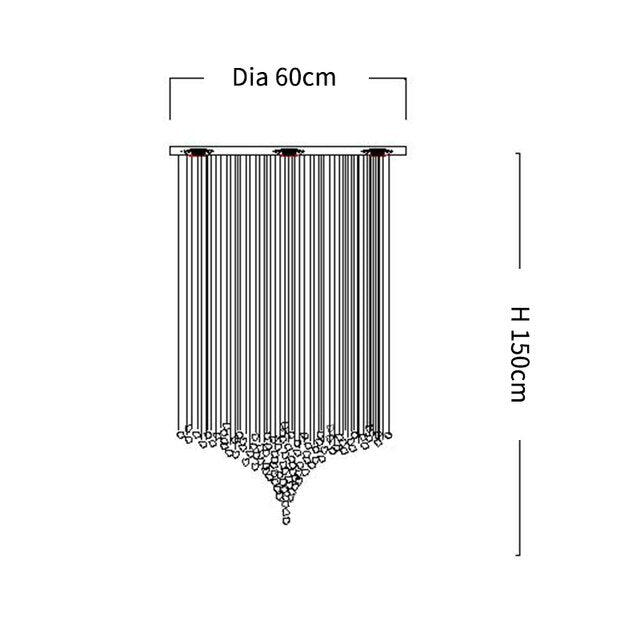 ChandeliersDecor.com-Staircase Chandelier-Luxury Crystal Stones LED Ceiling Chandelier