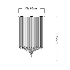 ChandeliersDecor.com-Staircase Chandelier-Luxury Crystal Stones LED Ceiling Chandelier