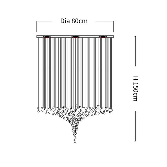 ChandeliersDecor.com-Staircase Chandelier-Luxury Crystal Stones LED Ceiling Chandelier