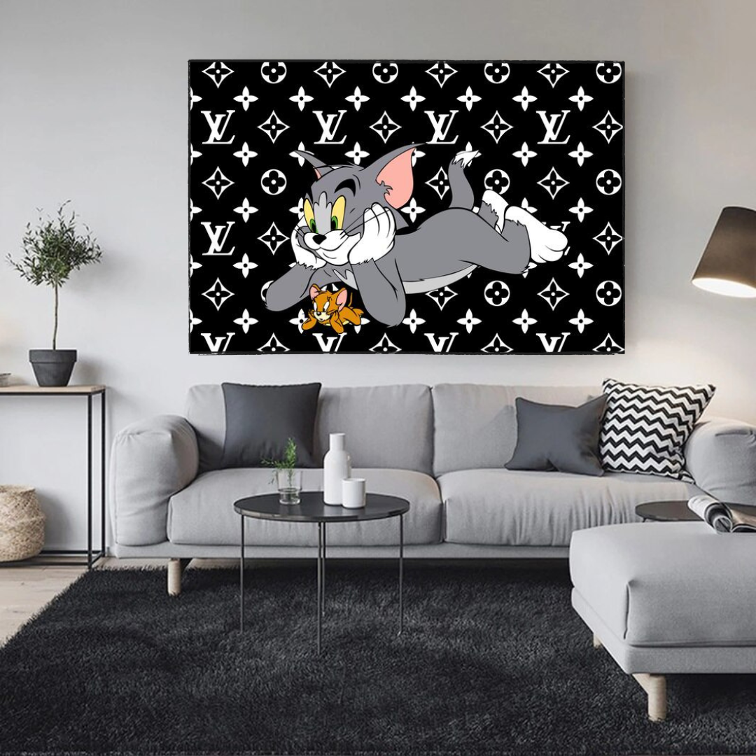 ChandeliersDecor.com-Wall Posters-LV Tom and Jerry Canvas Wall Art Unique LV Collection