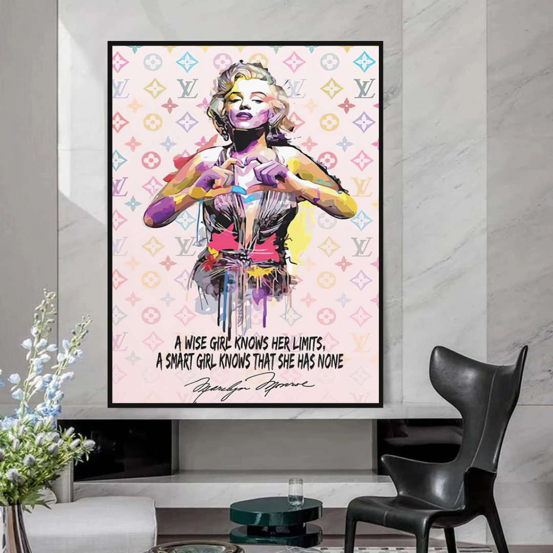 ChandeliersDecor.com-Wall Posters-LV Wise Girl Marilyn Poster - Stylish Art for Your Walls