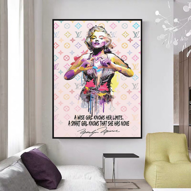 ChandeliersDecor.com-Wall Posters-LV Wise Girl Marilyn Poster - Stylish Art for Your Walls
