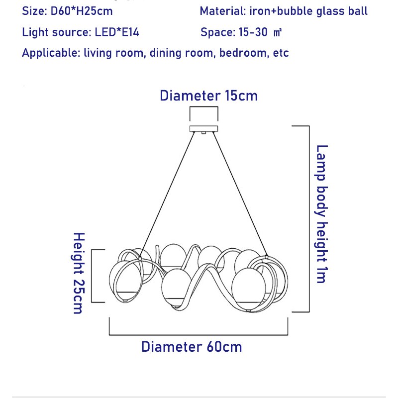 ChandeliersDecor.com-Chandeliers-Magic Bean Molecular LED Chandelier with Glass Bubbles
