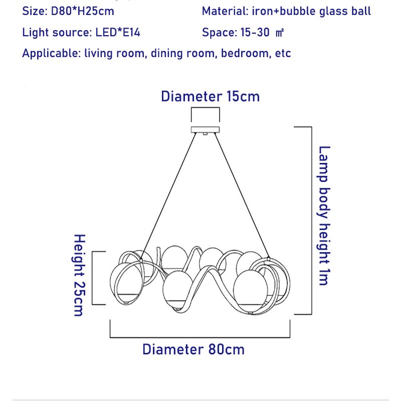 ChandeliersDecor.com-Chandeliers-Magic Bean Molecular LED Chandelier with Glass Bubbles