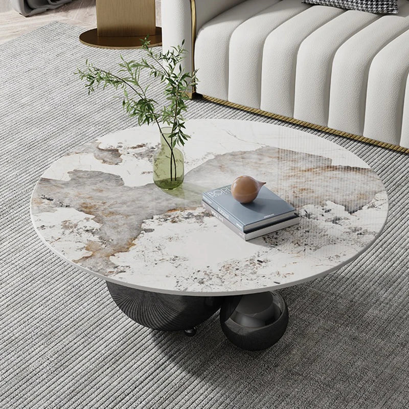 ChandeliersDecor.com-Coffee Tables-Marble Coffee Table Globe Balls Design