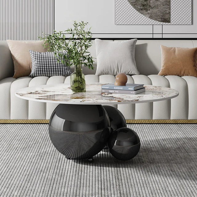 ChandeliersDecor.com-Coffee Tables-Marble Coffee Table Globe Balls Design