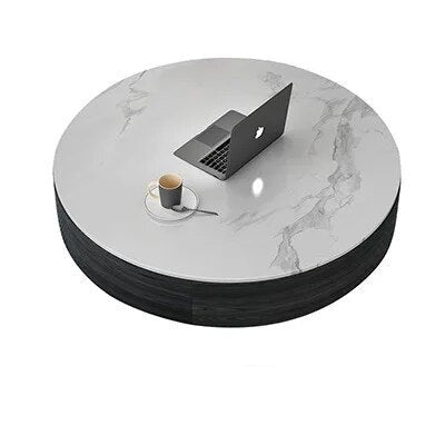 ChandeliersDecor.com-Coffee Tables-Marble Effect Solid Slab Round Coffee Table