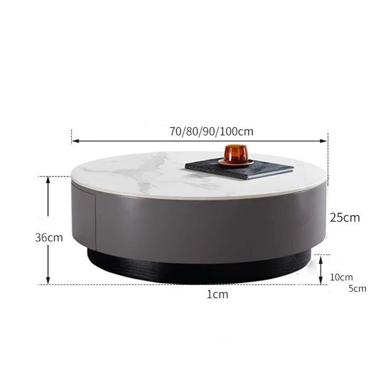 ChandeliersDecor.com-Coffee Tables-Marble Effect Solid Slab Round Coffee Table