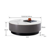 ChandeliersDecor.com-Coffee Tables-Marble Effect Solid Slab Round Coffee Table