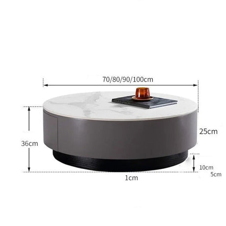 ChandeliersDecor.com-Coffee Tables-Marble Effect Solid Slab Round Coffee Table