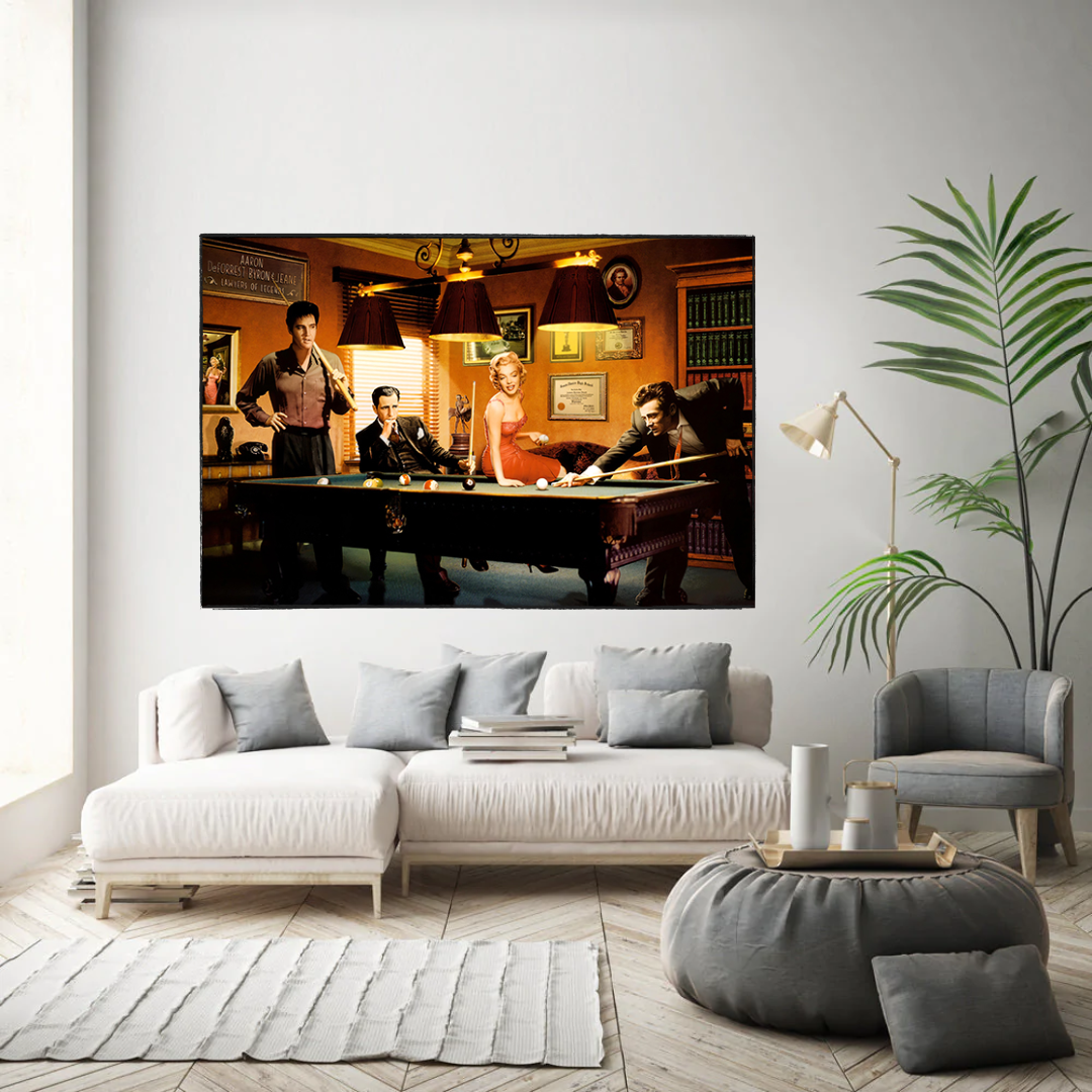 ChandeliersDecor.com-Wall Posters-Marilyn and James Dean and Elvis Poster - Eye-Catching Art