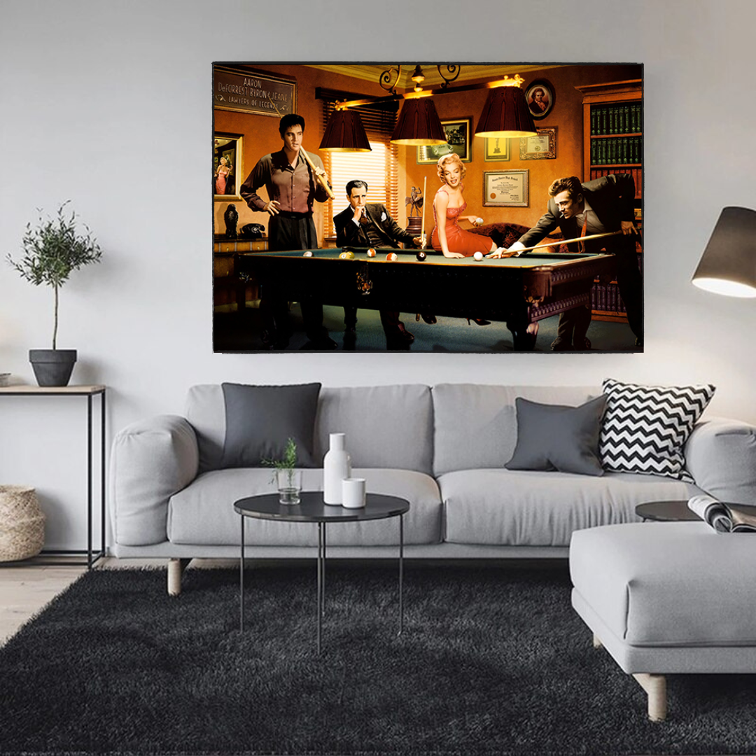 ChandeliersDecor.com-Wall Posters-Marilyn and James Dean and Elvis Poster - Eye-Catching Art