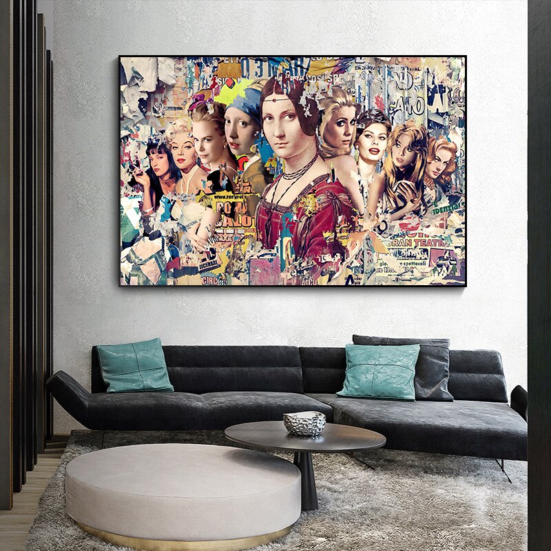 ChandeliersDecor.com-Wall Posters-Marilyn and Mona Poster: Iconic Collaboration