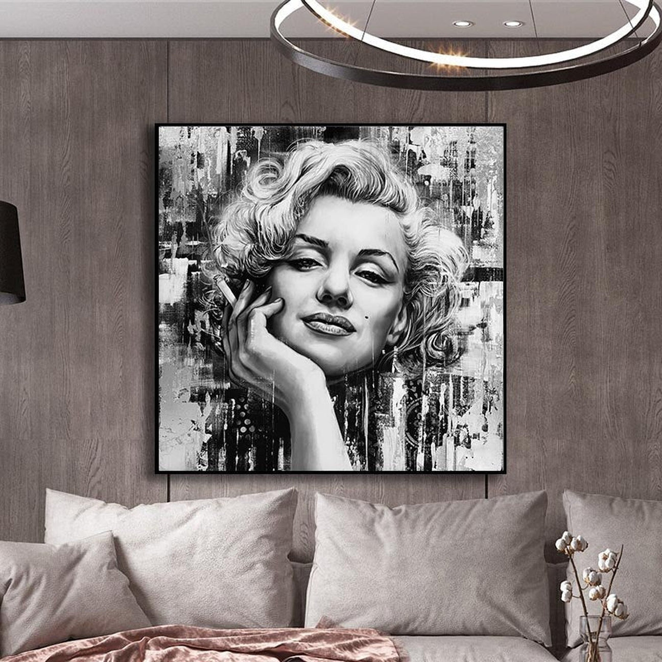 ChandeliersDecor.com-Wall Posters-Marilyn Black and White: A Timeless Art Piece