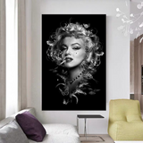 ChandeliersDecor.com-Wall Posters-Marilyn Black and White Poster - Stunning Smoking Art