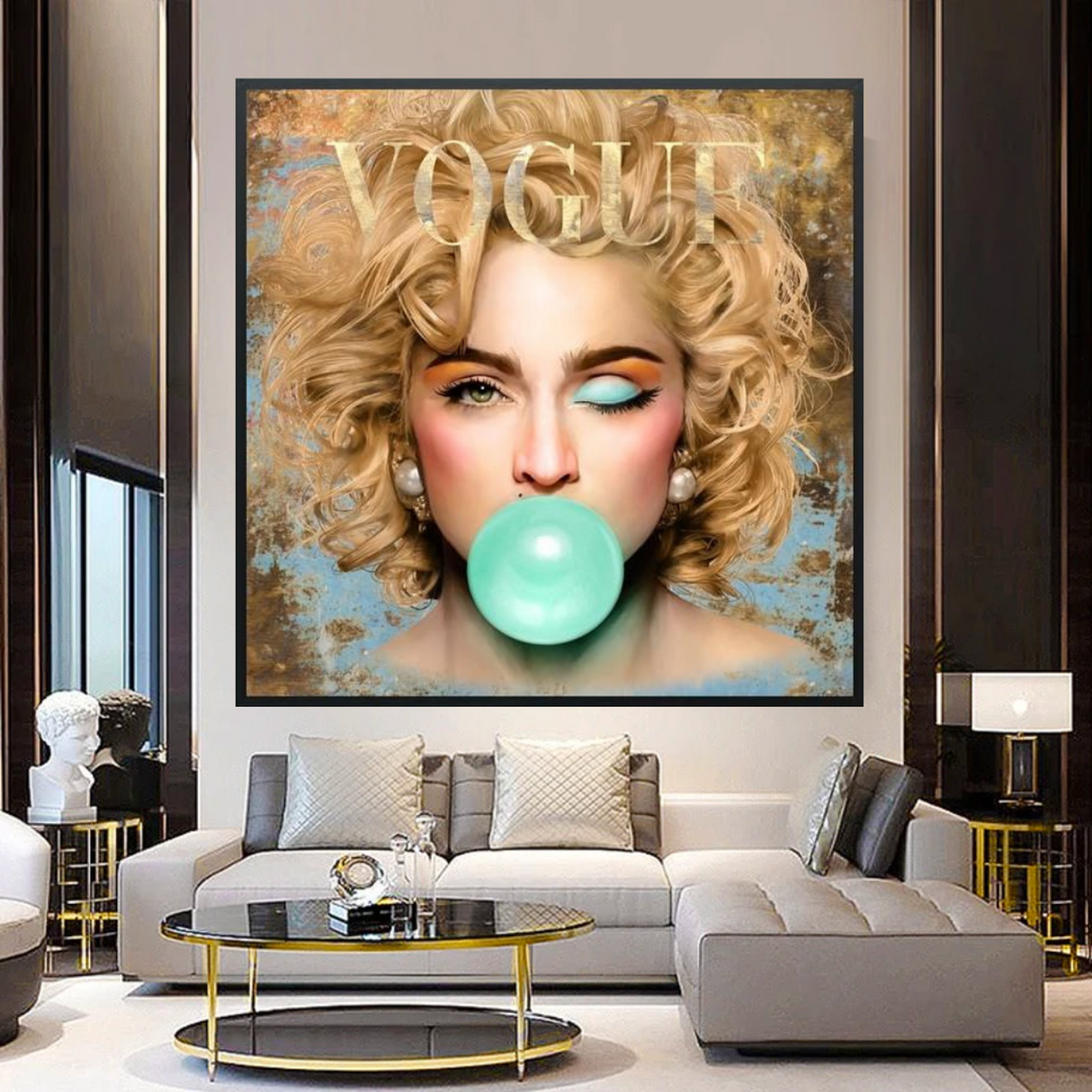 ChandeliersDecor.com-Wall Posters-Marilyn Monroe Bubble Blink Canvas Art