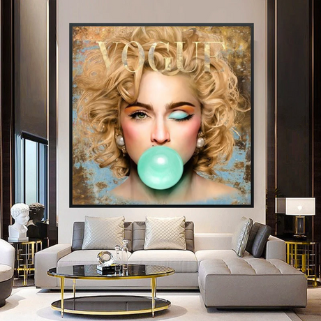 ChandeliersDecor.com-Wall Posters-Marilyn Monroe Bubble Blink Canvas Art