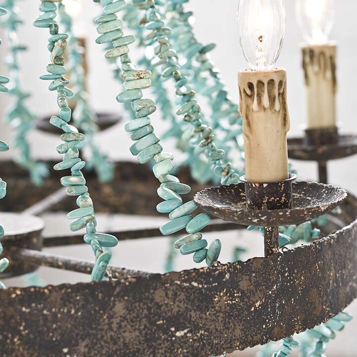 ChandeliersDecor.com-Chandeliers-Mediterranean Turquoise Retro Chandelier - Unique Lighting