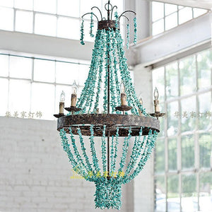 ChandeliersDecor.com-Chandeliers-Mediterranean Turquoise Retro Chandelier - Unique Lighting