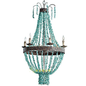 ChandeliersDecor.com-Chandeliers-Mediterranean Turquoise Retro Chandelier - Unique Lighting